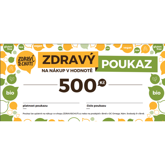 Dárkový poukaz na 500 Kč Zdraví s chutí