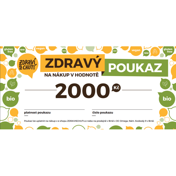 Dárkový poukaz na 2000 Kč Zdraví s chutí